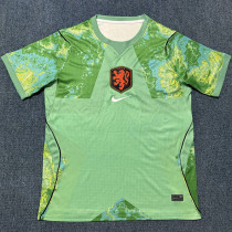 26-27 Netherlands Green Goalkeeper Fans Soccer Jersey