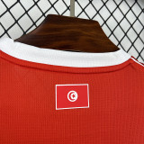 26-27 Tunisia Home Fans Soccer Jersey (Right-Arm Patch)