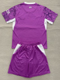 26-27 Man City Pink Purple Goalkeeper Kids Soccer Jersey