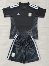 26-27 Aston Villa Black Goalkeeper Kids Soccer Jersey
