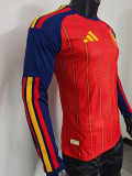 26-27 Spain Home Long Sleeve Player Version Soccer Jersey (长袖球员)(带2星)