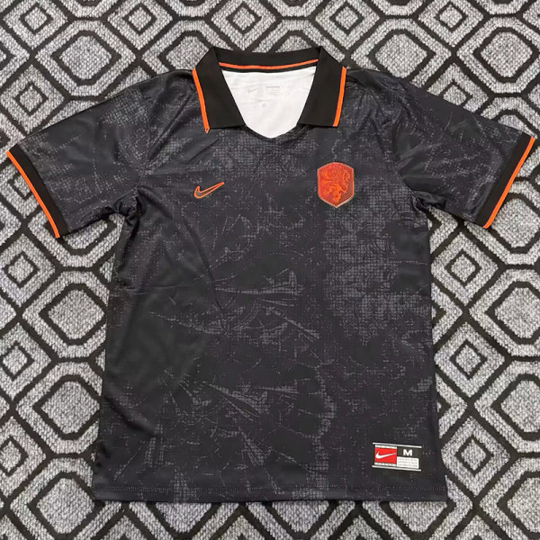 26-27 Netherlands Black Casual Edition Fans Training shirts