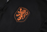 26-27 Netherlands Black Half Pull Tracksuit (半拉链)