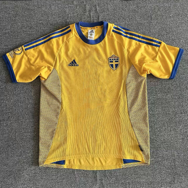 2002 Sweden Home Retro Soccer Jersey