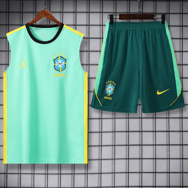 26-27 Brazil Jordan Light green Tank top and shorts suit