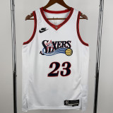 25-26 76ERS JAMES #23 White Retro Top Quality Hot Pressing NBA Jersey (V领)