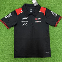 2026 F1 Haas Black Polo Racing Suit (Football Jersey Size)(有领)
