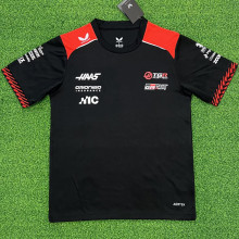 2026 Haas Black T-Shirts Racing Suit (Football Jersey Size)(圆领)