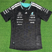 2026 Mercedes Black T-Shirts Racing Suit (Slim-fit style)(圆领)球员