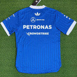 2026 Mercedes Blue T-Shirts Racing Suit (Slim-fit style)(圆领)球员
