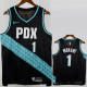 25-26 Trail Blazers MORANT #1 Black City Edition Top Quality Hot Pressing NBA Jersey (V领)