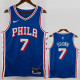 76ERS BROWN #7 Blue Top Quality Hot Pressing NBA Jersey (V领)