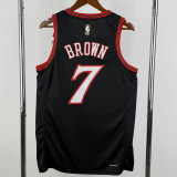 25-26 76ERS BROWN #7 Black Top Quality Hot Pressing NBA Jersey (V领)