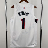 25-26 Trail Blazers MORANT #1 White Top Quality Hot Pressing NBA Jersey (V领)