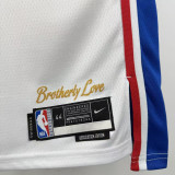 76ERS BROWN #7 White Top Quality Hot Pressing NBA Jersey (V领)
