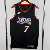25-26 76ERS BROWN #7 Black Top Quality Hot Pressing NBA Jersey (V领)