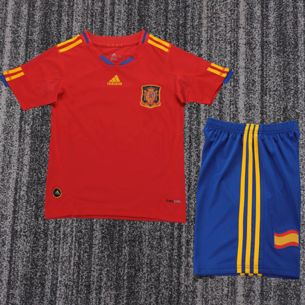 2010 Spain Home Kids Retro Soccer Jersey