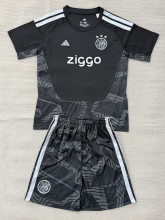 26-27 Ajax Black Goalkeeper Kids Soccer Jersey
