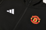 26-27 Man Utd Black Jacket Tracksuit #01