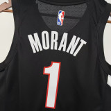 25-26 Trail Blazers MORANT #1 Black Top Quality Hot Pressing NBA Jersey (V领)