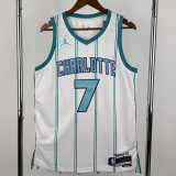 Hornets KNUEPPEL #7 White Home Top Quality Hot Pressing NBA Jersey (Trapeze Edition) 飞人版