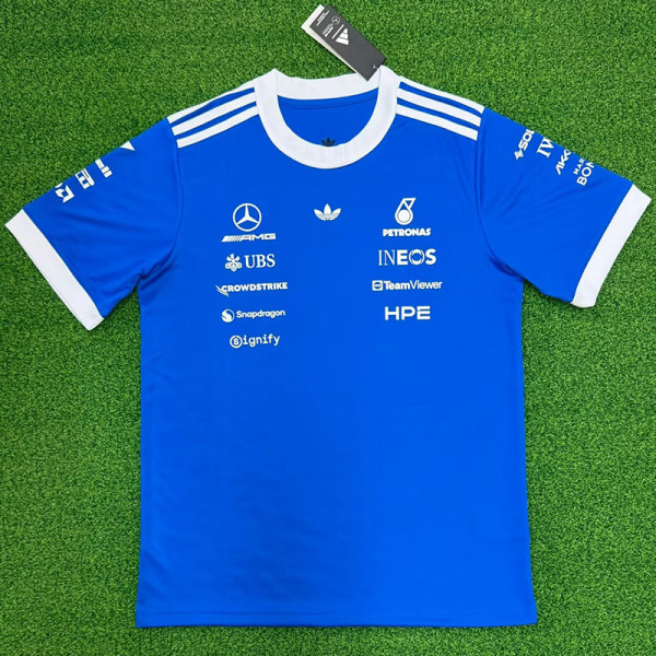2026 Mercedes Blue T-Shirts Racing Suit (Football Jersey Size)