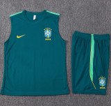 26-27 Brazil Dark green Tank top and shorts suit #D26083