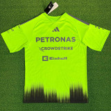 2026 Mercedes Fluorescent Green T-Shirts Racing Suit (Football Jersey Size)(圆领)