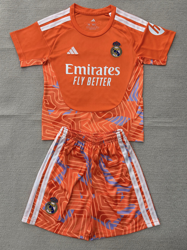 26-27 RMA Orange Goalkeeper Kids Soccer Jersey