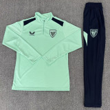 26-27 Bilbao Light green Half Pull Tracksuit (Pants Have Pocket)(半拉链)