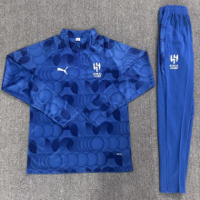 26-27 Al-Hilal Blue Half Pull Tracksuit (Pants Have Pocket)(半拉链)