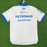 2026 Mercedes White Polo Racing Suit (Slim-fit style)有领球员