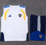 26-27 Boca Juniors White Tank top and shorts suit #D26088