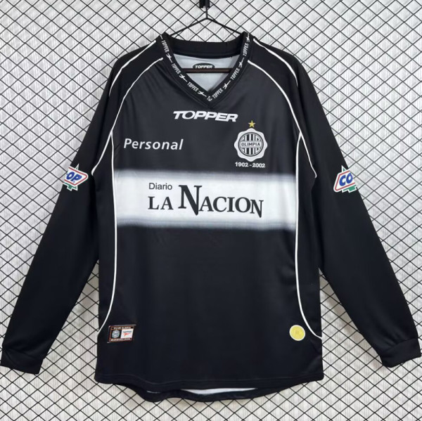 2002 Club Olimpia Away Long Sleeve Retro Soccer Jersey (长袖)