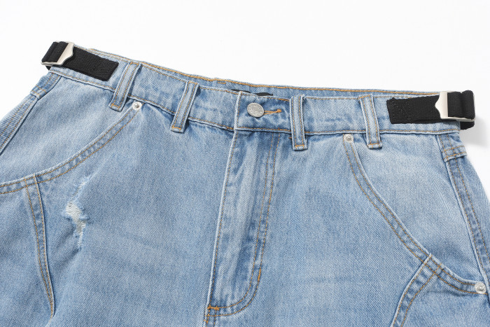 2025 New 1: 1 high quality version Jeans summer shorts adjustable looseness