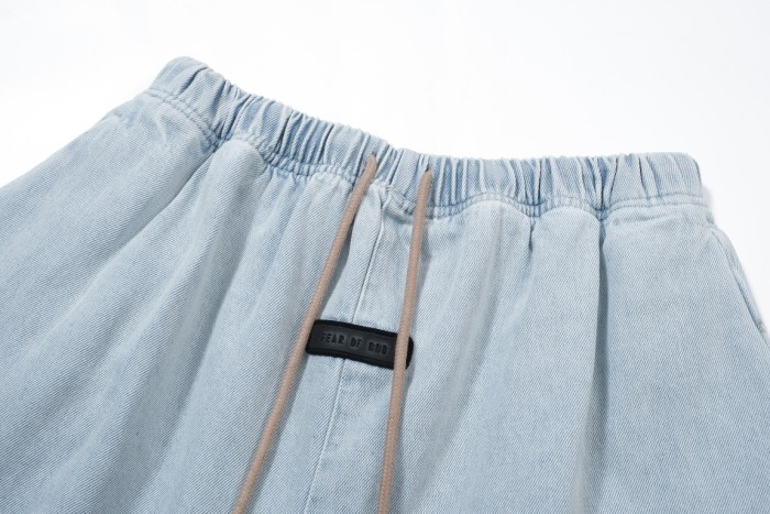 2025 New style 1.1 washed drawstring denim shorts