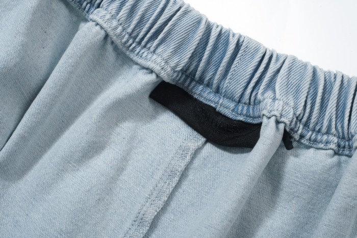 2025 New style 1.1 washed drawstring denim shorts