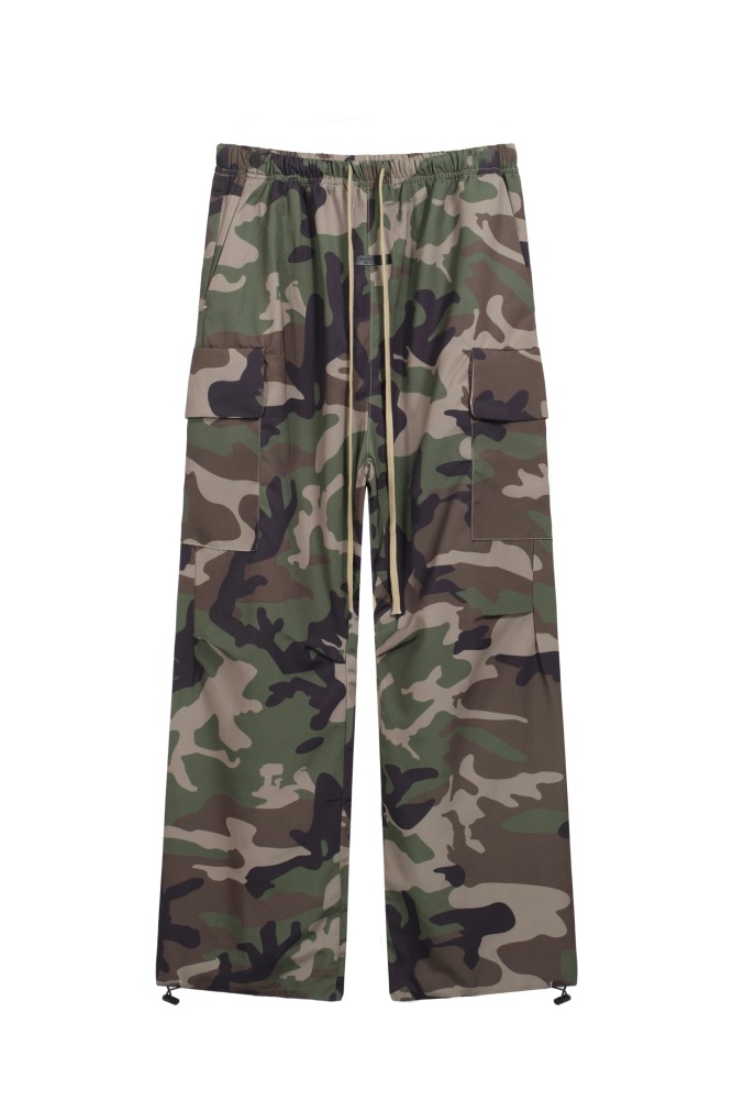 ESS 24FW 1.1 High-quality drawstring woven camouflage cargo pants