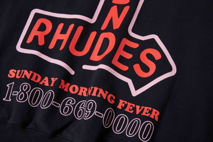 RHUDE 1.1 High-quality LOGO letter printed hooded sweatshirt
