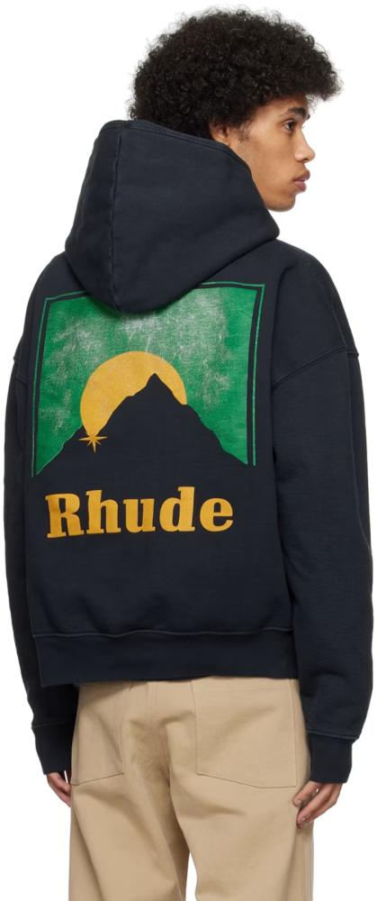 RHUDE 1.1 High-quality LOGO letter printed hooded sweatshirt