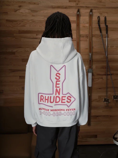RHUDE 1.1 High-quality LOGO letter printed hooded sweatshirt