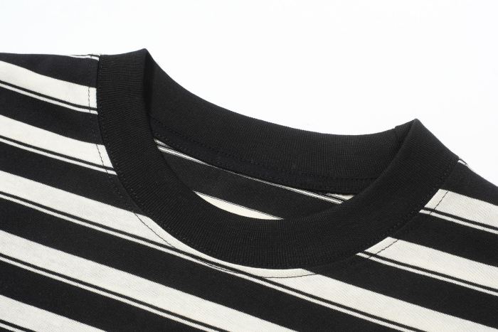 25 New style 1.1 High-quality embroidered striped short-sleeved shirt