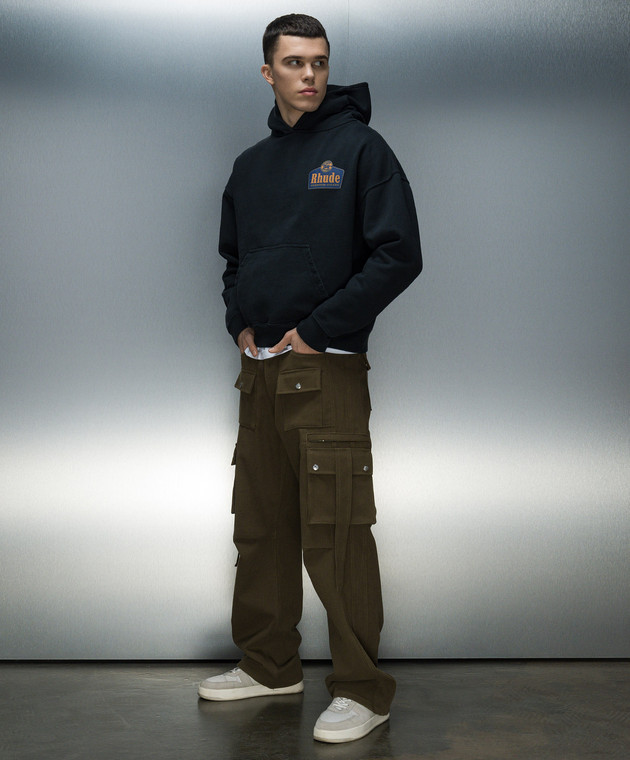 RHUDE 1.1 High-quality LOGO letter printed hooded sweatshirt