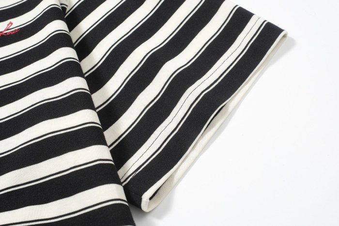 25 New style 1.1 High-quality embroidered striped short-sleeved shirt