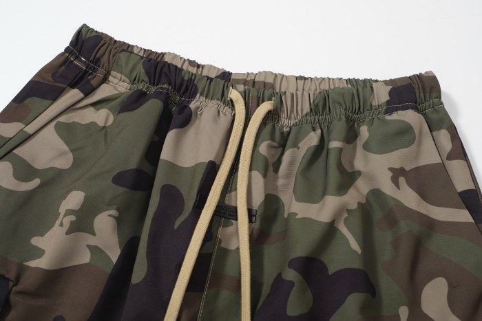 ESS 24FW 1.1 High-quality drawstring woven camouflage cargo pants