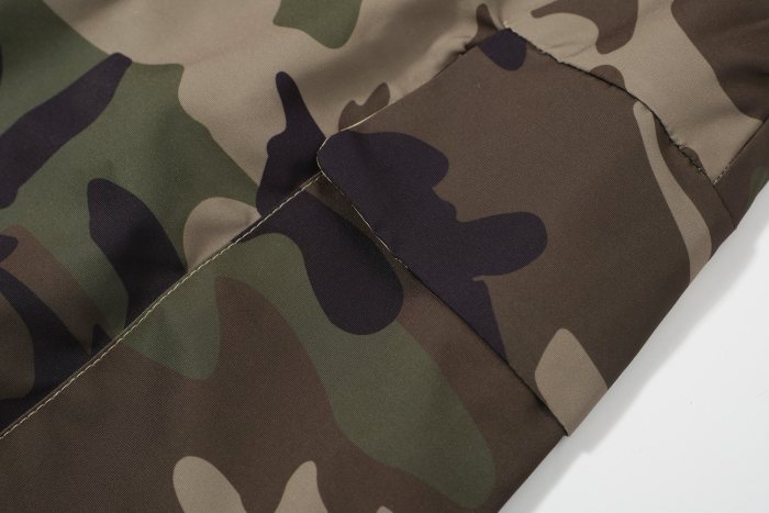 ESS 24FW 1.1 High-quality drawstring woven camouflage cargo pants