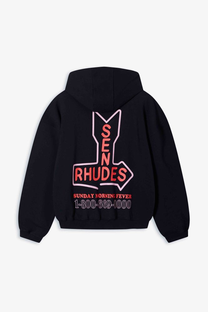 RHUDE 1.1 High-quality LOGO letter printed hooded sweatshirt