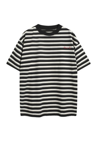 25 New style 1.1 High-quality embroidered striped short-sleeved shirt