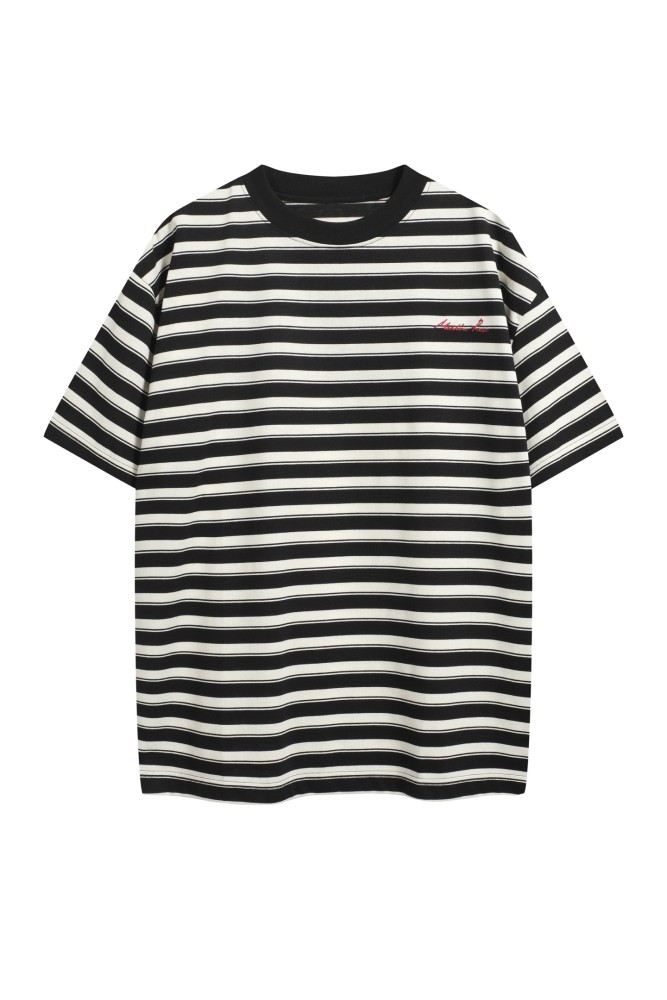 25 New style 1.1 High-quality embroidered striped short-sleeved shirt