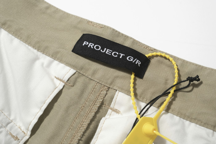PROJECT G/R Deconstructed zipper spliced workwear Seven-inch shorts